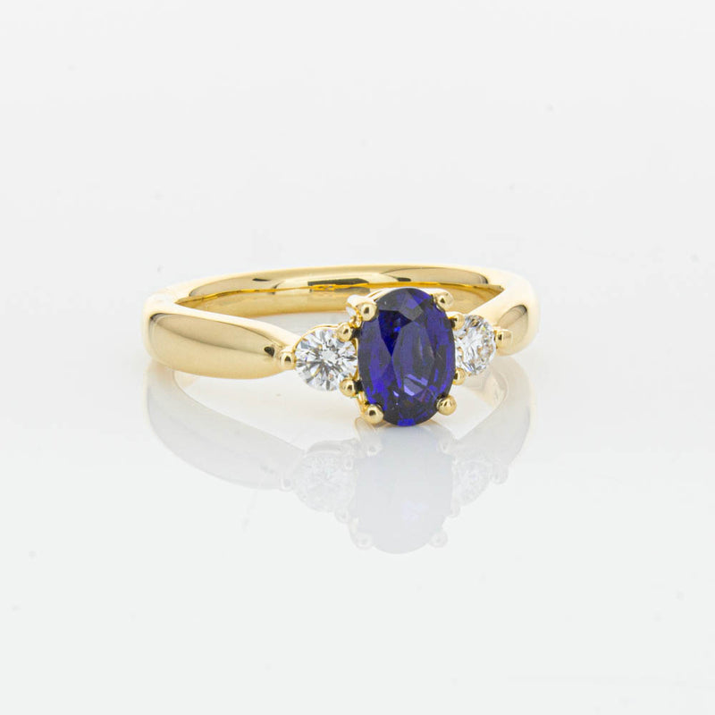 18ct Yellow Gold .87ct Sapphire & Diamond Elysian Ring-Ring-Walker & Hall