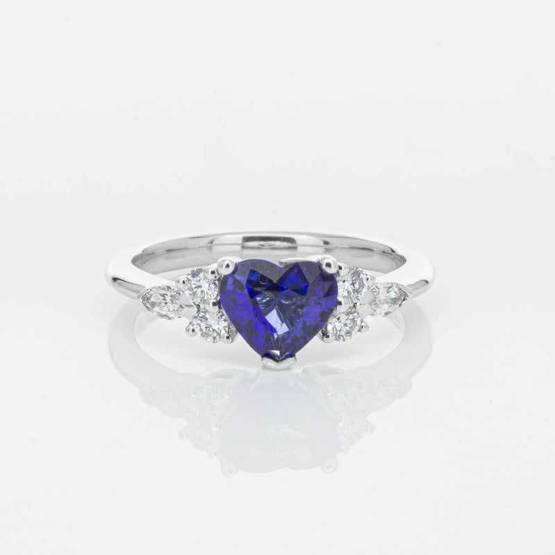 18ct White Gold 1.15ct Sapphire & Diamond Oriana Ring-Ring-Walker & Hall