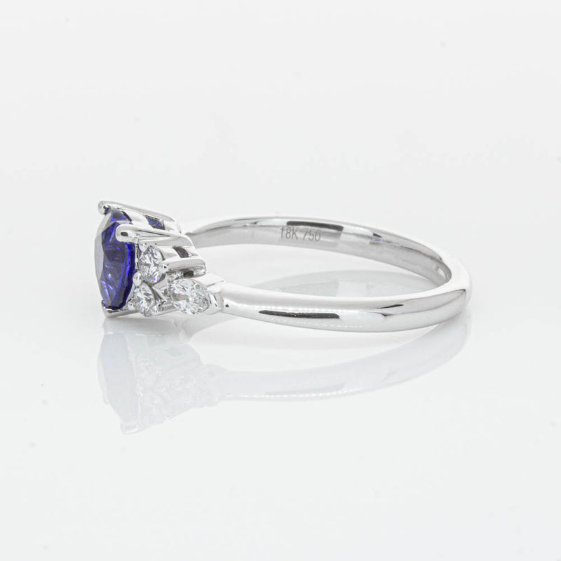 18ct White Gold 1.15ct Sapphire & Diamond Oriana Ring-Ring-Walker & Hall