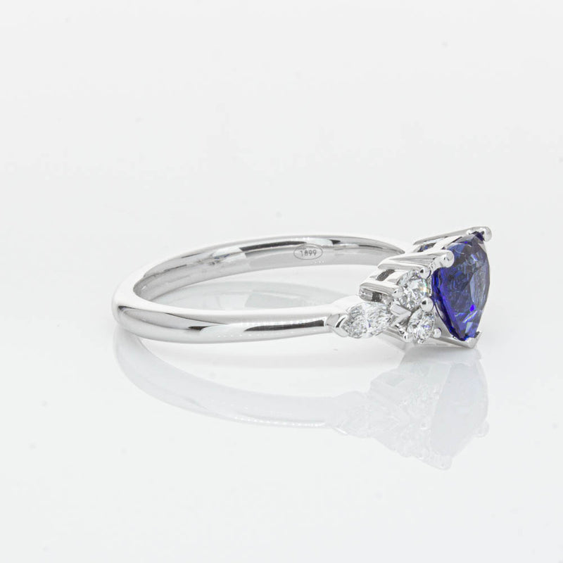 18ct White Gold 1.15ct Sapphire & Diamond Oriana Ring-Ring-Walker & Hall