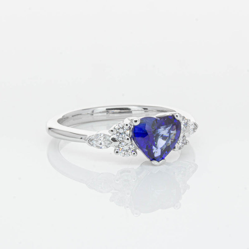 18ct White Gold 1.15ct Sapphire & Diamond Oriana Ring-Ring-Walker & Hall