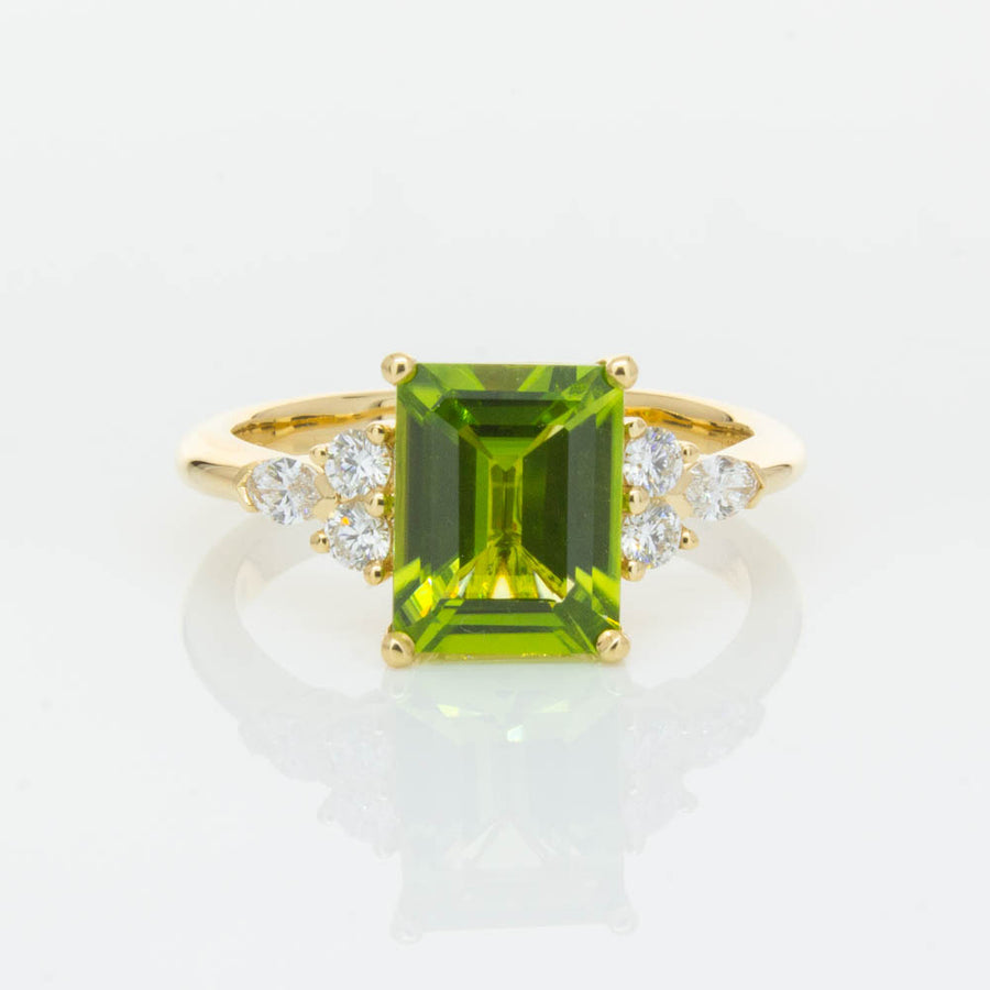 18ct Yellow Gold 2.42ct Peridot & Diamond Oriana Ring-Ring-Walker & Hall