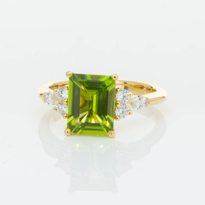18ct Yellow Gold 2.42ct Peridot & Diamond Oriana Ring-Ring-Walker & Hall