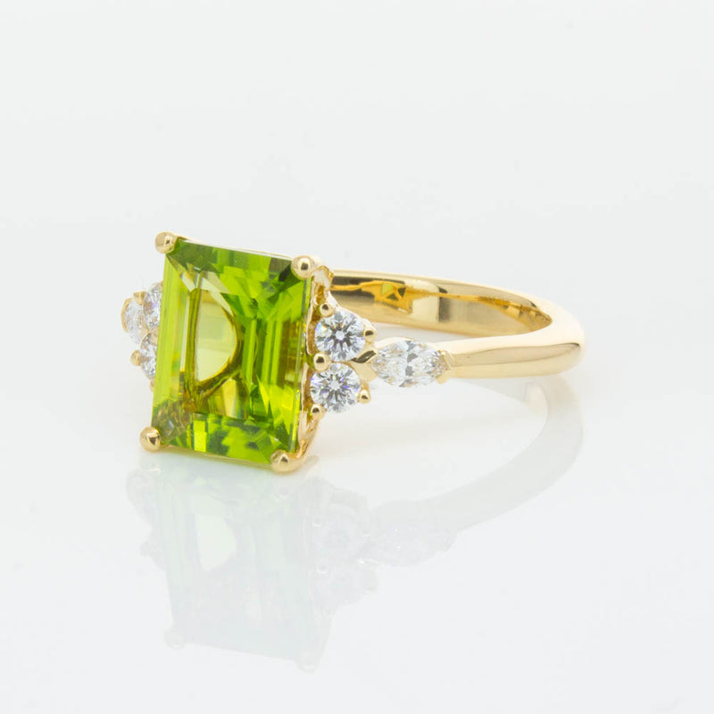 18ct Yellow Gold 2.42ct Peridot & Diamond Oriana Ring-Ring-Walker & Hall