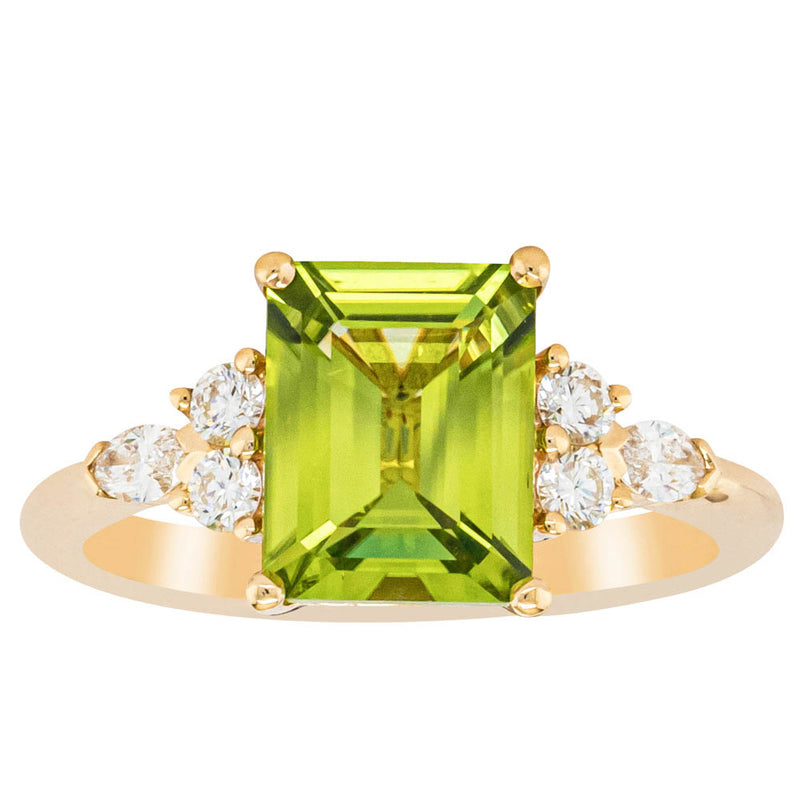 18ct Yellow Gold 2.42ct Peridot & Diamond Oriana Ring-Ring-Walker & Hall