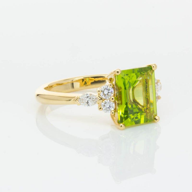 18ct Yellow Gold 2.42ct Peridot & Diamond Oriana Ring-Ring-Walker & Hall