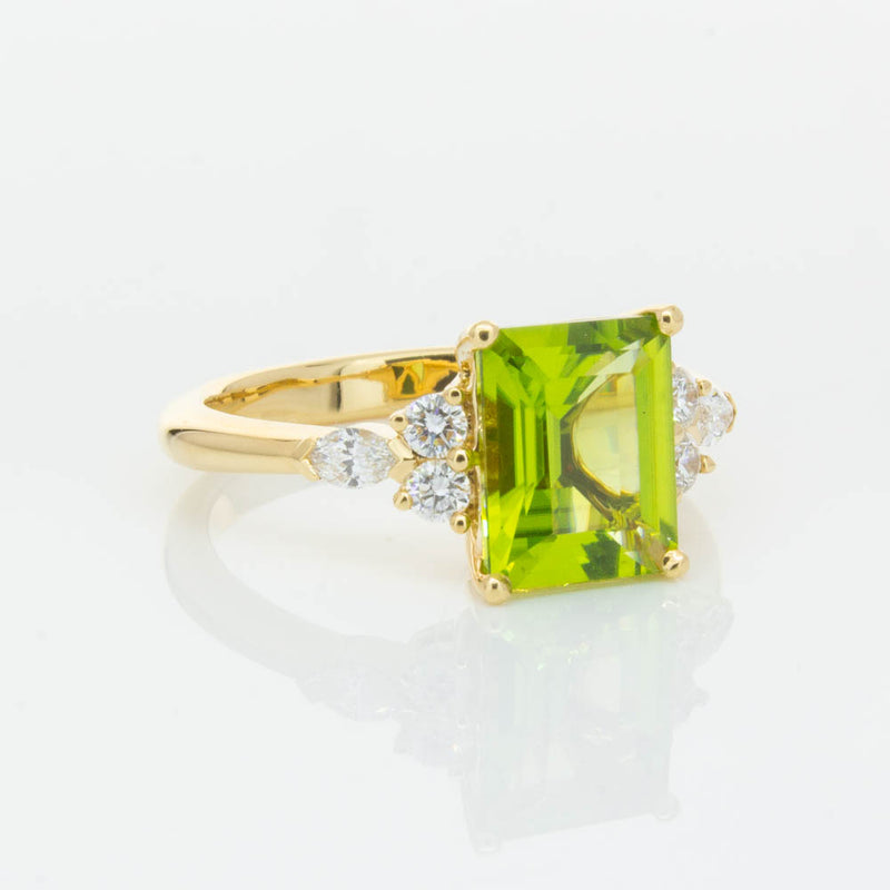 18ct Yellow Gold 2.42ct Peridot & Diamond Oriana Ring-Ring-Walker & Hall