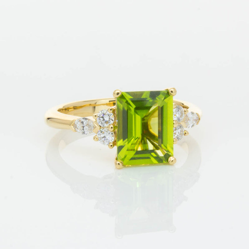 18ct Yellow Gold 2.42ct Peridot & Diamond Oriana Ring-Ring-Walker & Hall