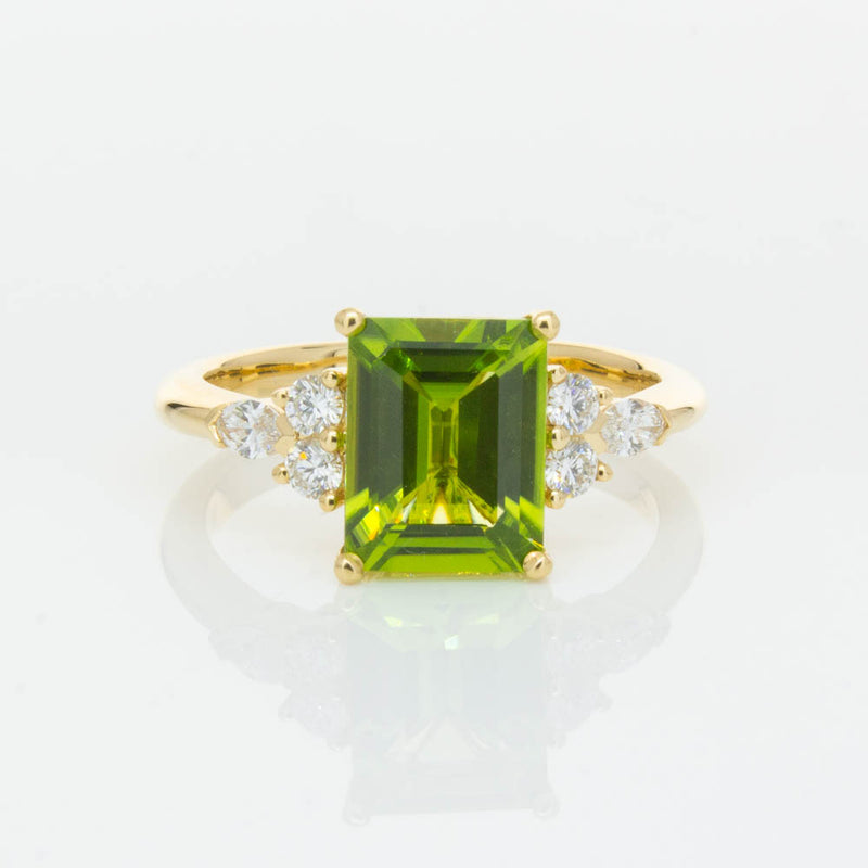 18ct Yellow Gold 2.42ct Peridot & Diamond Oriana Ring-Ring-Walker & Hall
