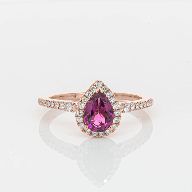 18ct Rose Gold Pink Tourmaline & Diamond Mini Sierra Ring-Ring-Walker & Hall