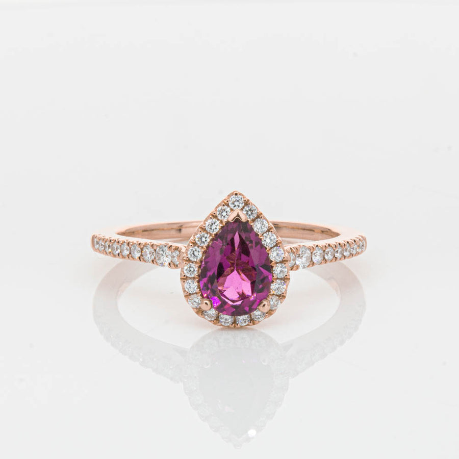 18ct Rose Gold Pink Tourmaline & Diamond Mini Sierra Ring-Ring-Walker & Hall