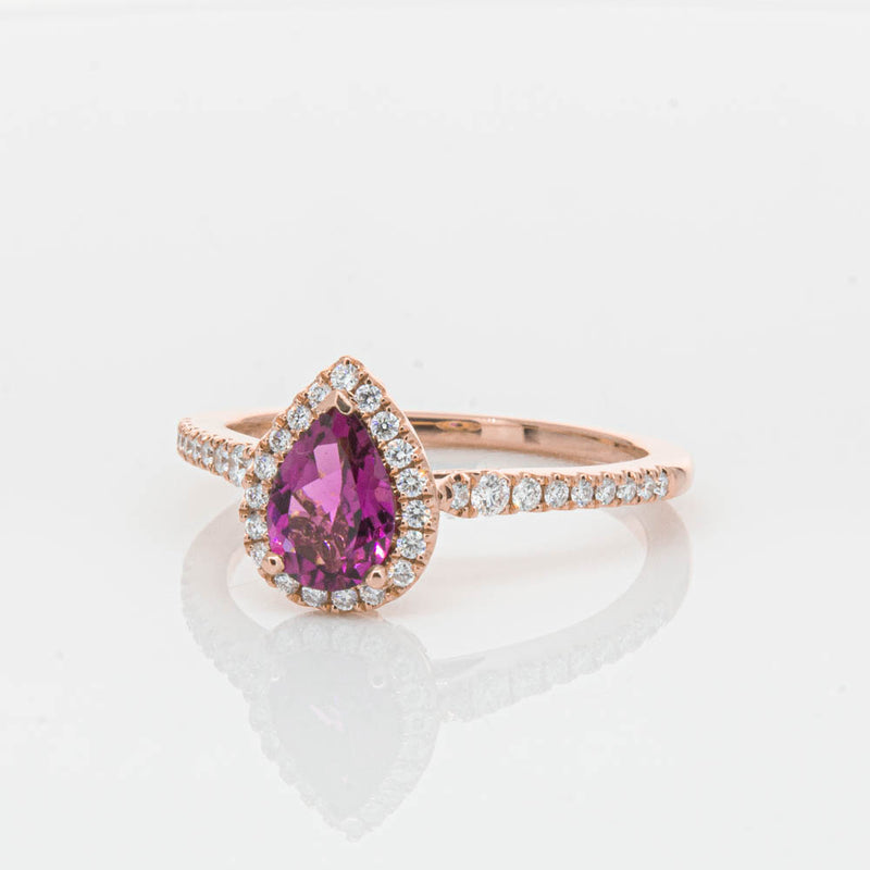 18ct Rose Gold Pink Tourmaline & Diamond Mini Sierra Ring-Ring-Walker & Hall