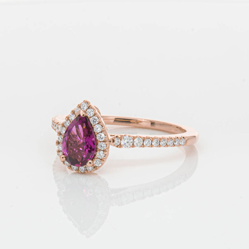 18ct Rose Gold Pink Tourmaline & Diamond Mini Sierra Ring-Ring-Walker & Hall