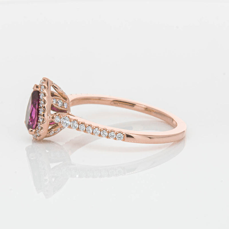18ct Rose Gold Pink Tourmaline & Diamond Mini Sierra Ring-Ring-Walker & Hall