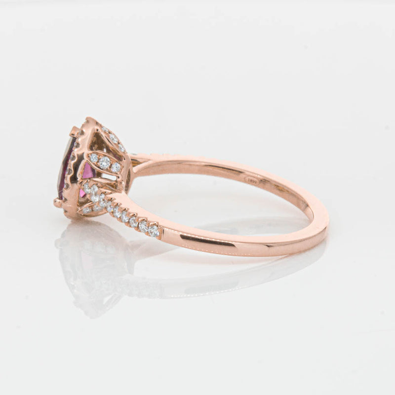 18ct Rose Gold Pink Tourmaline & Diamond Mini Sierra Ring-Ring-Walker & Hall
