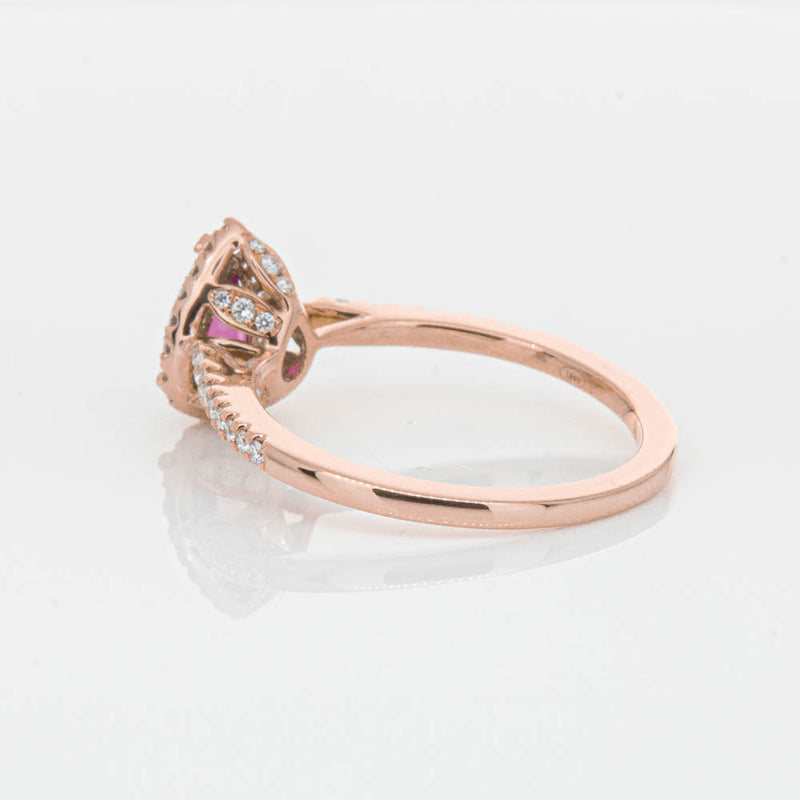 18ct Rose Gold Pink Tourmaline & Diamond Mini Sierra Ring-Ring-Walker & Hall
