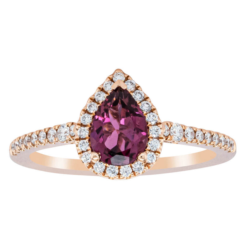 18ct Rose Gold Pink Tourmaline & Diamond Mini Sierra Ring-Ring-Walker & Hall