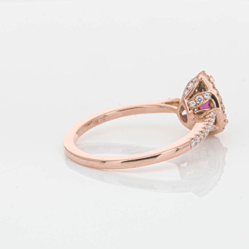 18ct Rose Gold Pink Tourmaline & Diamond Mini Sierra Ring-Ring-Walker & Hall