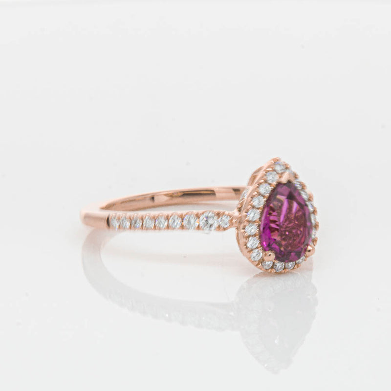 18ct Rose Gold Pink Tourmaline & Diamond Mini Sierra Ring-Ring-Walker & Hall