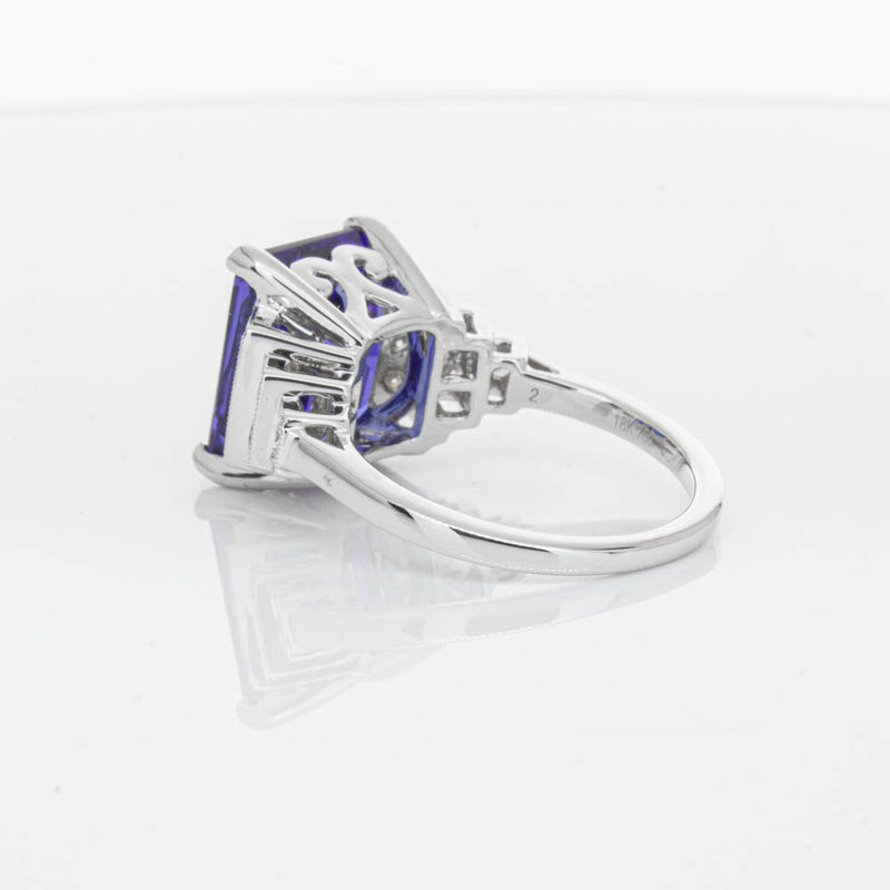 18ct White Gold 6.82ct Tanzanite & Diamond Maya Ring-Ring-Walker & Hall