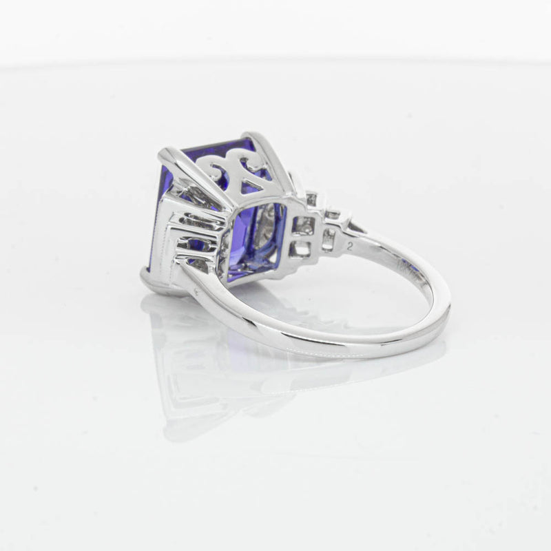 18ct White Gold 6.82ct Tanzanite & Diamond Maya Ring-Ring-Walker & Hall