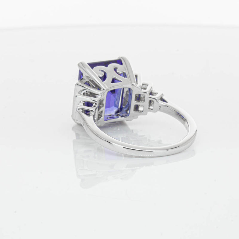 18ct White Gold 6.82ct Tanzanite & Diamond Maya Ring-Ring-Walker & Hall