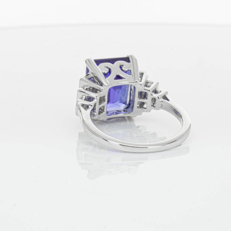 18ct White Gold 6.82ct Tanzanite & Diamond Maya Ring-Ring-Walker & Hall
