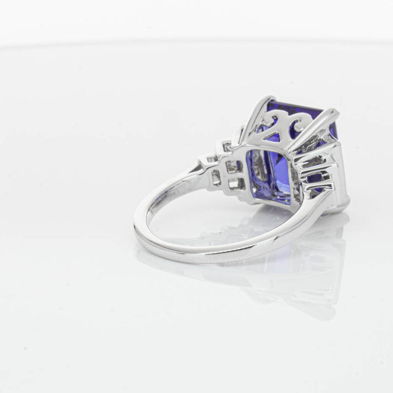 18ct White Gold 6.82ct Tanzanite & Diamond Maya Ring-Ring-Walker & Hall