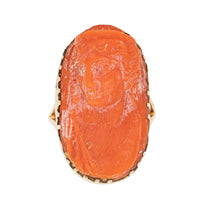 Vintage 9ct Yellow Gold Coral Ring-Ring-Walker & Hall