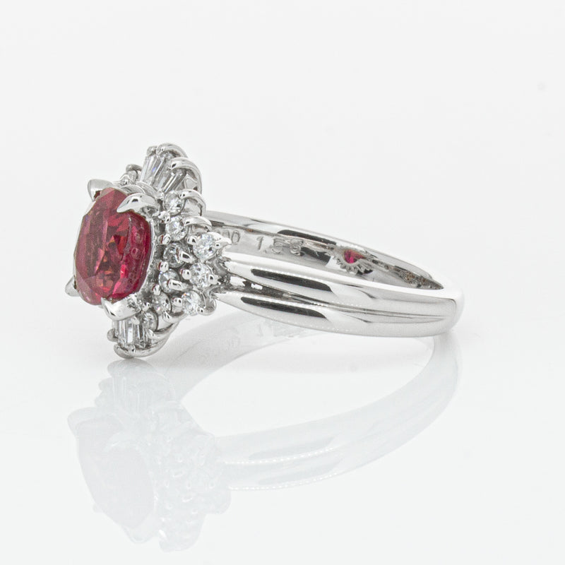 Deja Vu Platinum 1.56ct Ruby & Diamond Ring-Ring-Walker & Hall