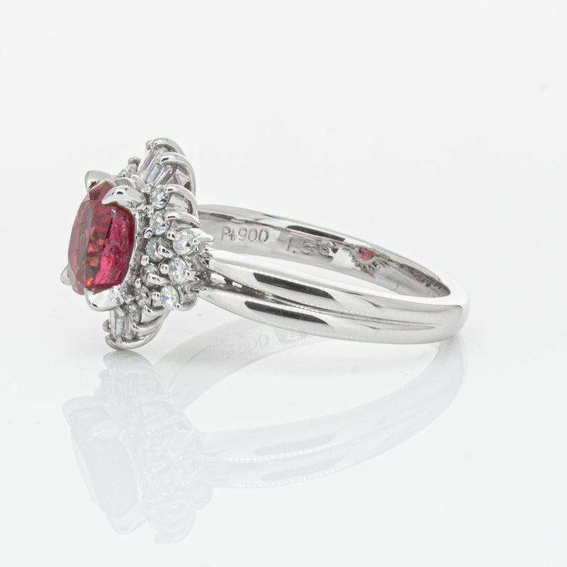 Deja Vu Platinum 1.56ct Ruby & Diamond Ring-Ring-Walker & Hall