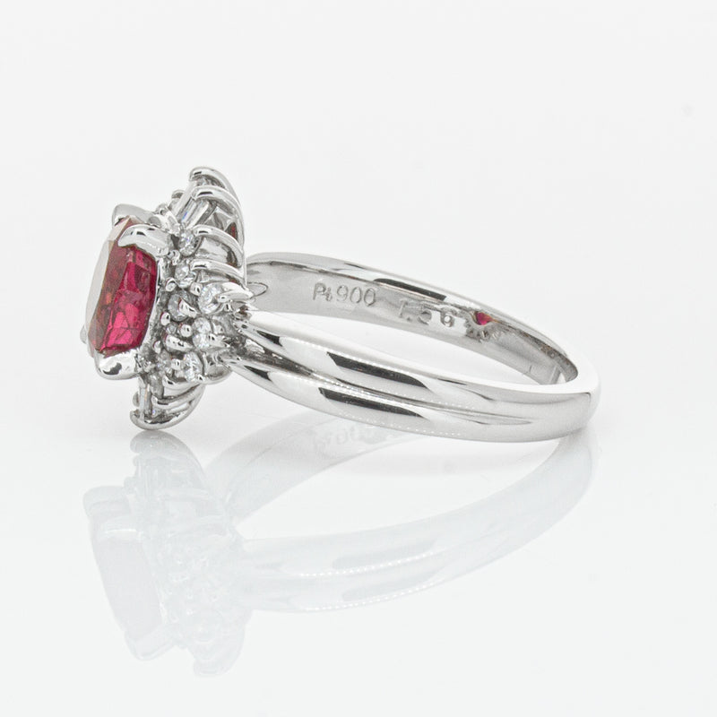 Deja Vu Platinum 1.56ct Ruby & Diamond Ring-Ring-Walker & Hall