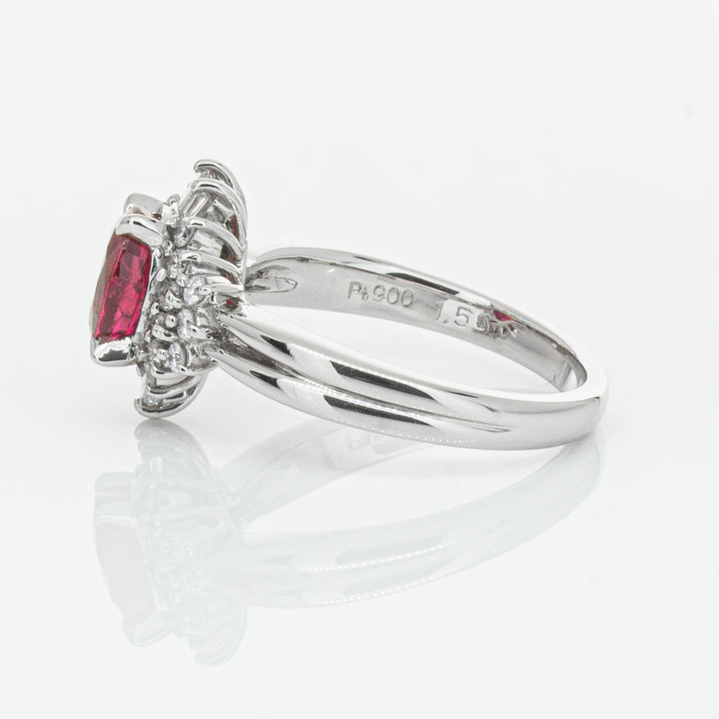 Deja Vu Platinum 1.56ct Ruby & Diamond Ring-Ring-Walker & Hall
