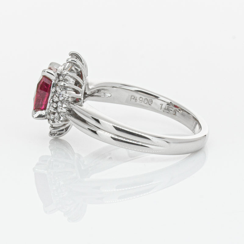 Deja Vu Platinum 1.56ct Ruby & Diamond Ring-Ring-Walker & Hall