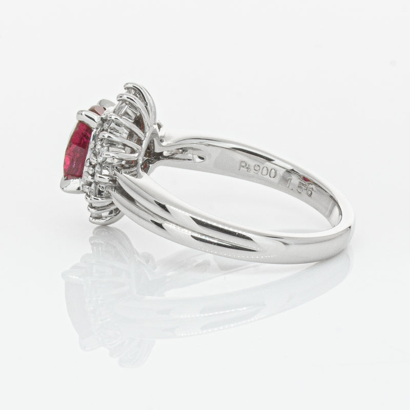 Deja Vu Platinum 1.56ct Ruby & Diamond Ring-Ring-Walker & Hall