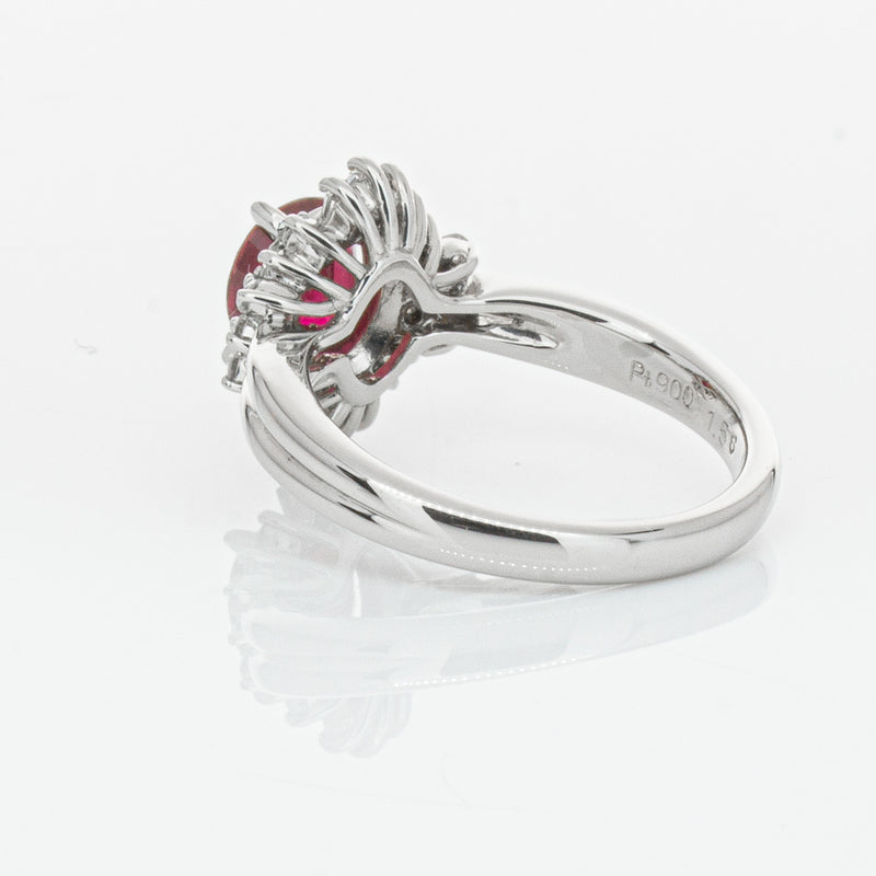 Deja Vu Platinum 1.56ct Ruby & Diamond Ring-Ring-Walker & Hall