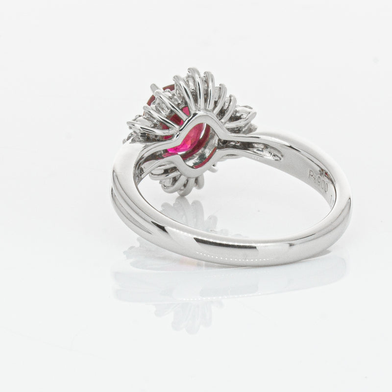 Deja Vu Platinum 1.56ct Ruby & Diamond Ring-Ring-Walker & Hall