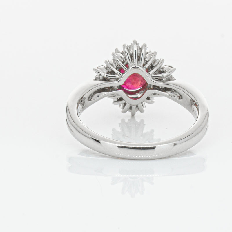 Deja Vu Platinum 1.56ct Ruby & Diamond Ring-Ring-Walker & Hall