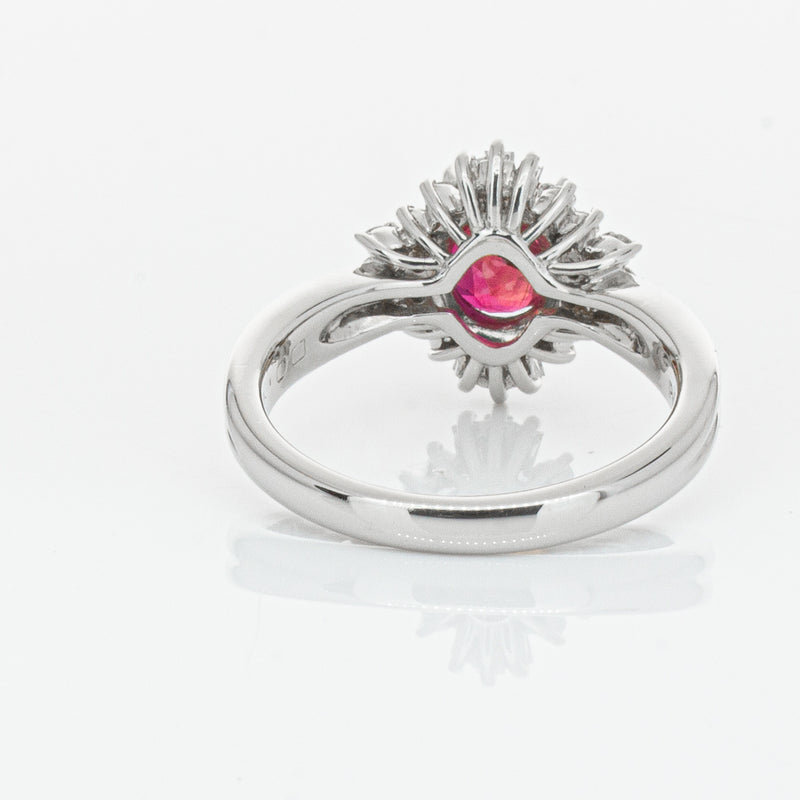 Deja Vu Platinum 1.56ct Ruby & Diamond Ring-Ring-Walker & Hall