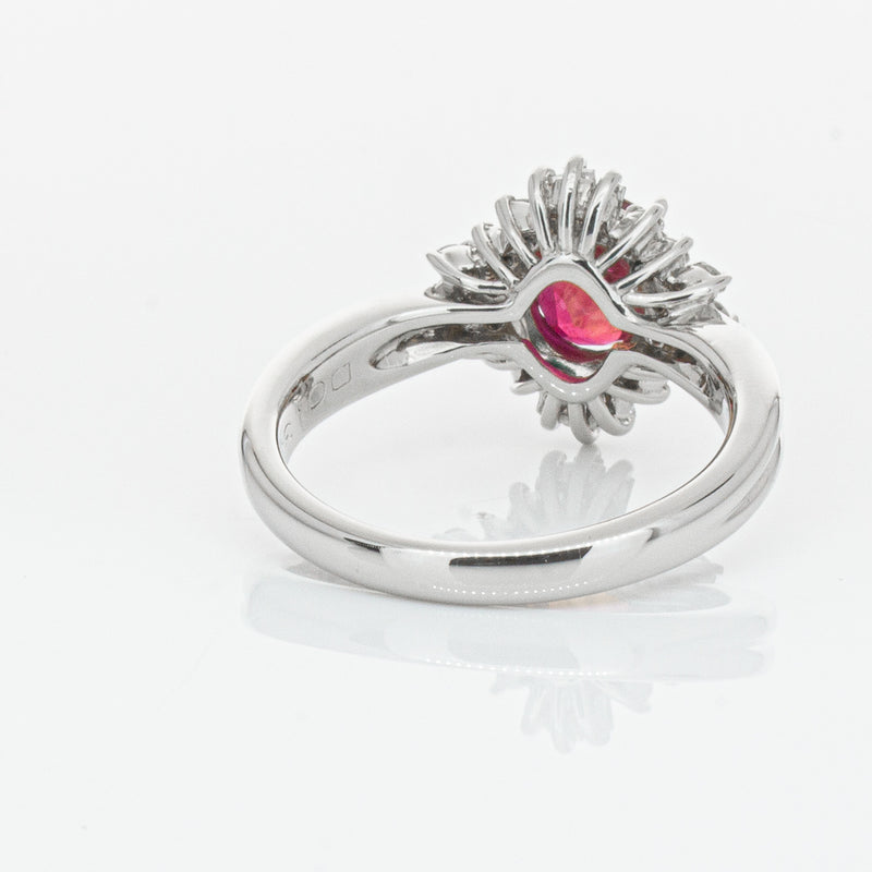 Deja Vu Platinum 1.56ct Ruby & Diamond Ring-Ring-Walker & Hall