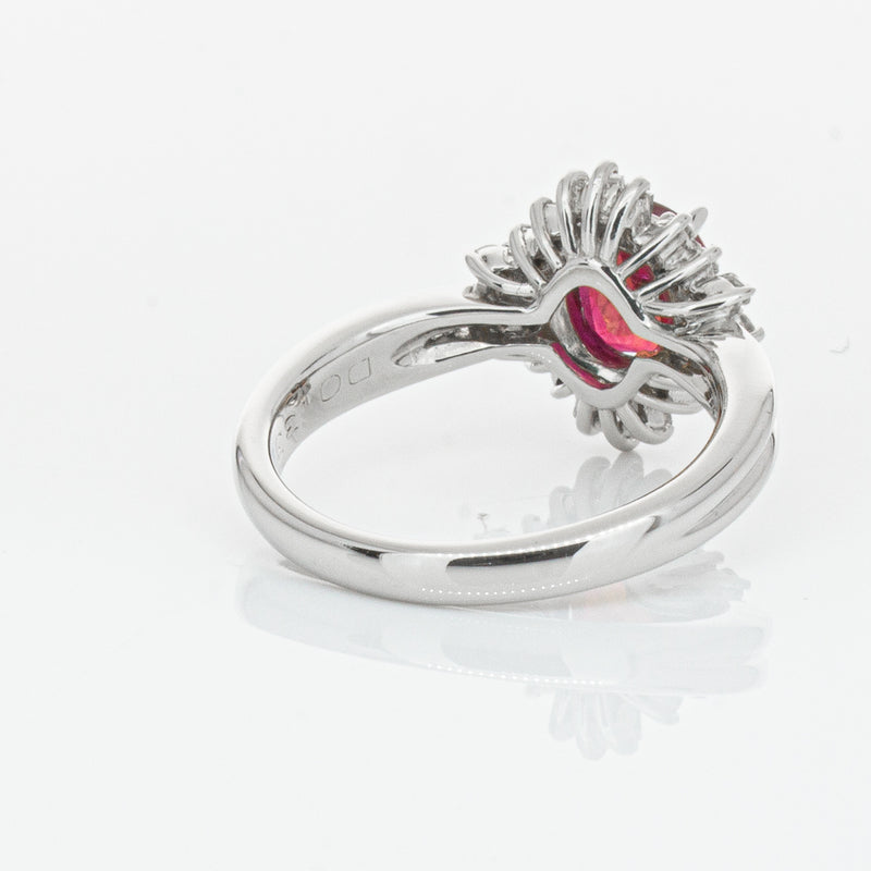 Deja Vu Platinum 1.56ct Ruby & Diamond Ring-Ring-Walker & Hall