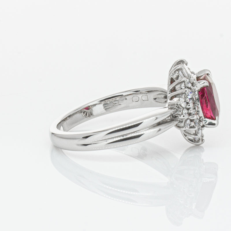 Deja Vu Platinum 1.56ct Ruby & Diamond Ring-Ring-Walker & Hall