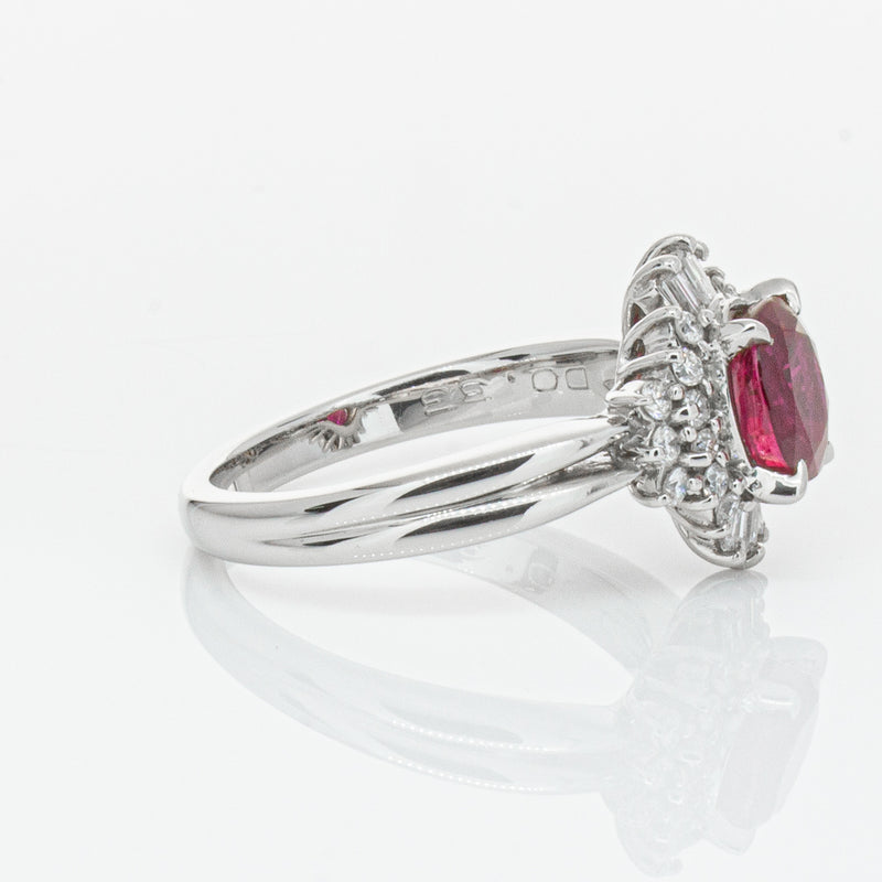 Deja Vu Platinum 1.56ct Ruby & Diamond Ring-Ring-Walker & Hall