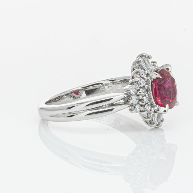 Deja Vu Platinum 1.56ct Ruby & Diamond Ring-Ring-Walker & Hall