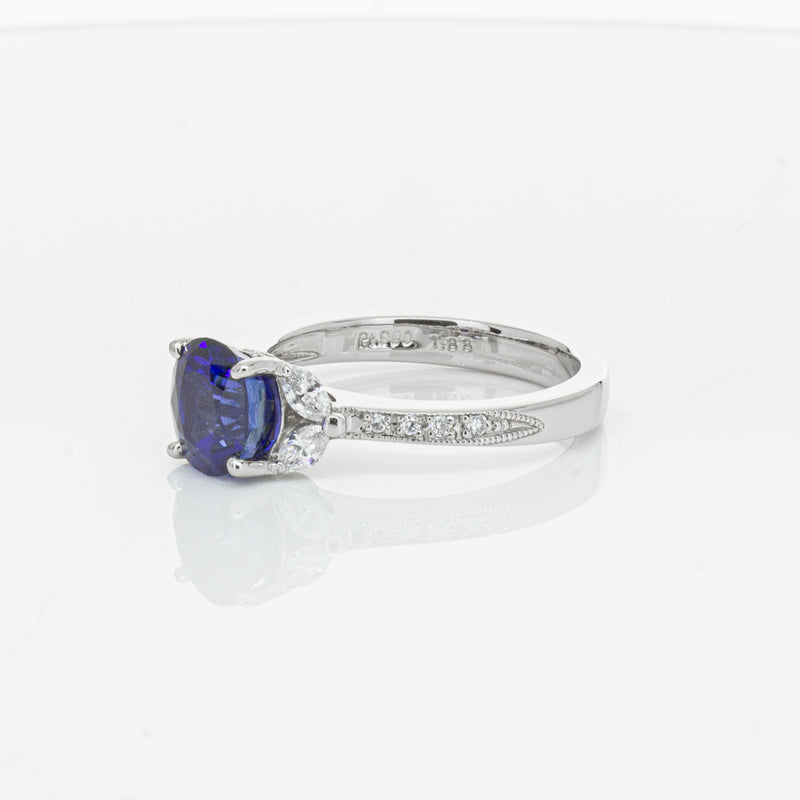 Deja Vu Platinum 1.88ct Sapphire & Diamond Ring-Ring-Walker & Hall