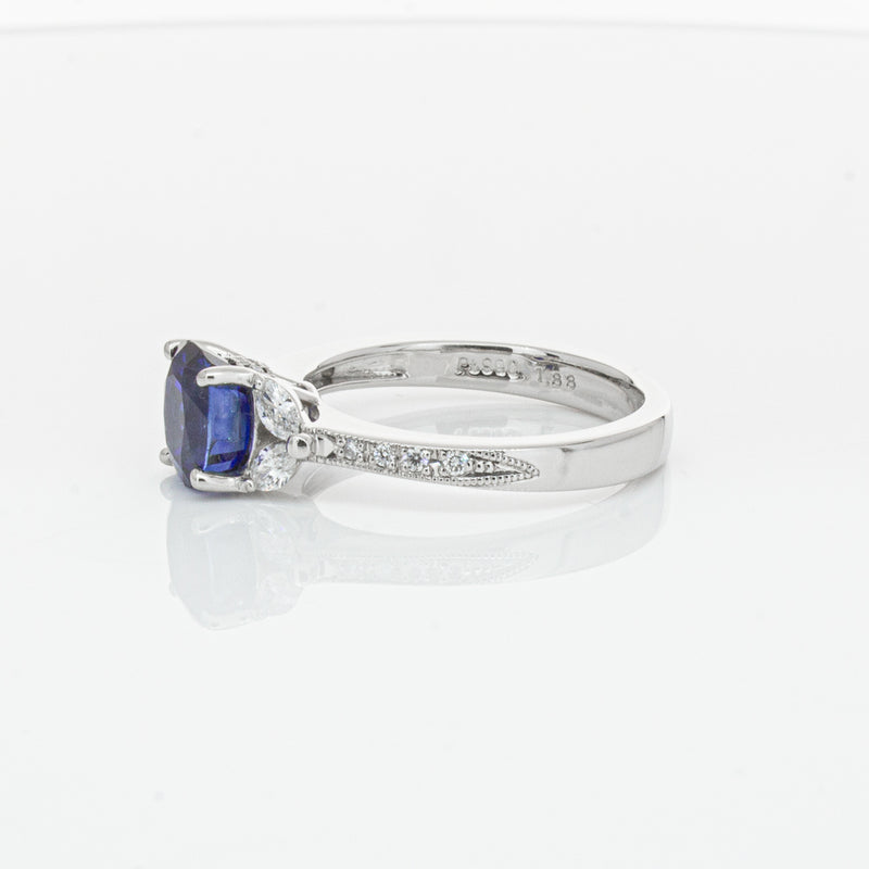 Deja Vu Platinum 1.88ct Sapphire & Diamond Ring-Ring-Walker & Hall