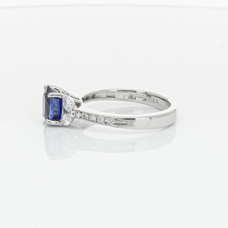 Deja Vu Platinum 1.88ct Sapphire & Diamond Ring-Ring-Walker & Hall