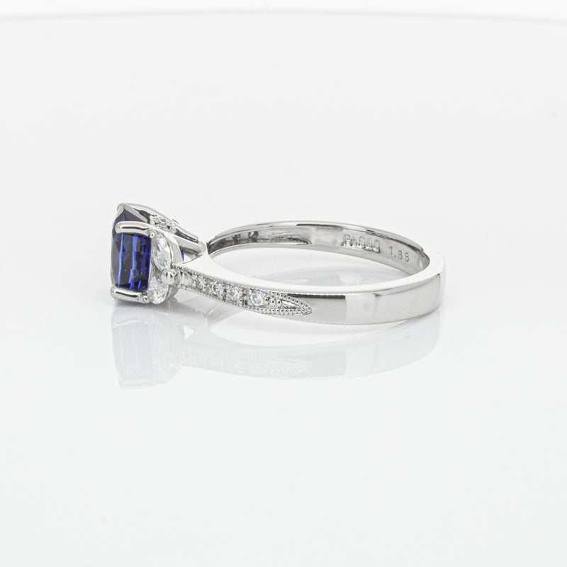 Deja Vu Platinum 1.88ct Sapphire & Diamond Ring-Ring-Walker & Hall