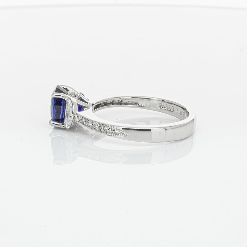 Deja Vu Platinum 1.88ct Sapphire & Diamond Ring-Ring-Walker & Hall