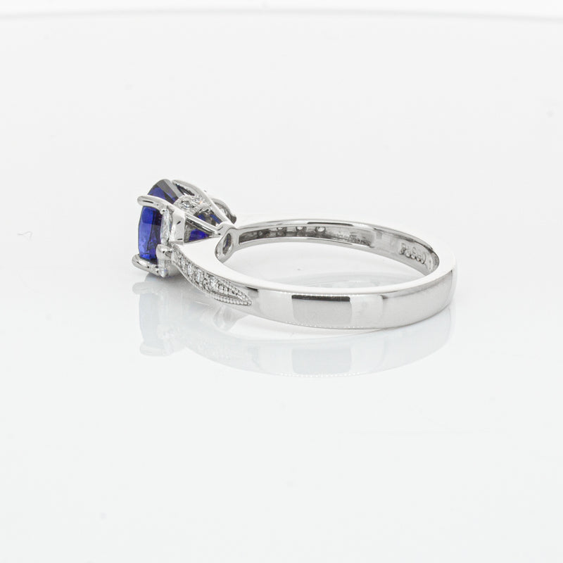 Deja Vu Platinum 1.88ct Sapphire & Diamond Ring-Ring-Walker & Hall